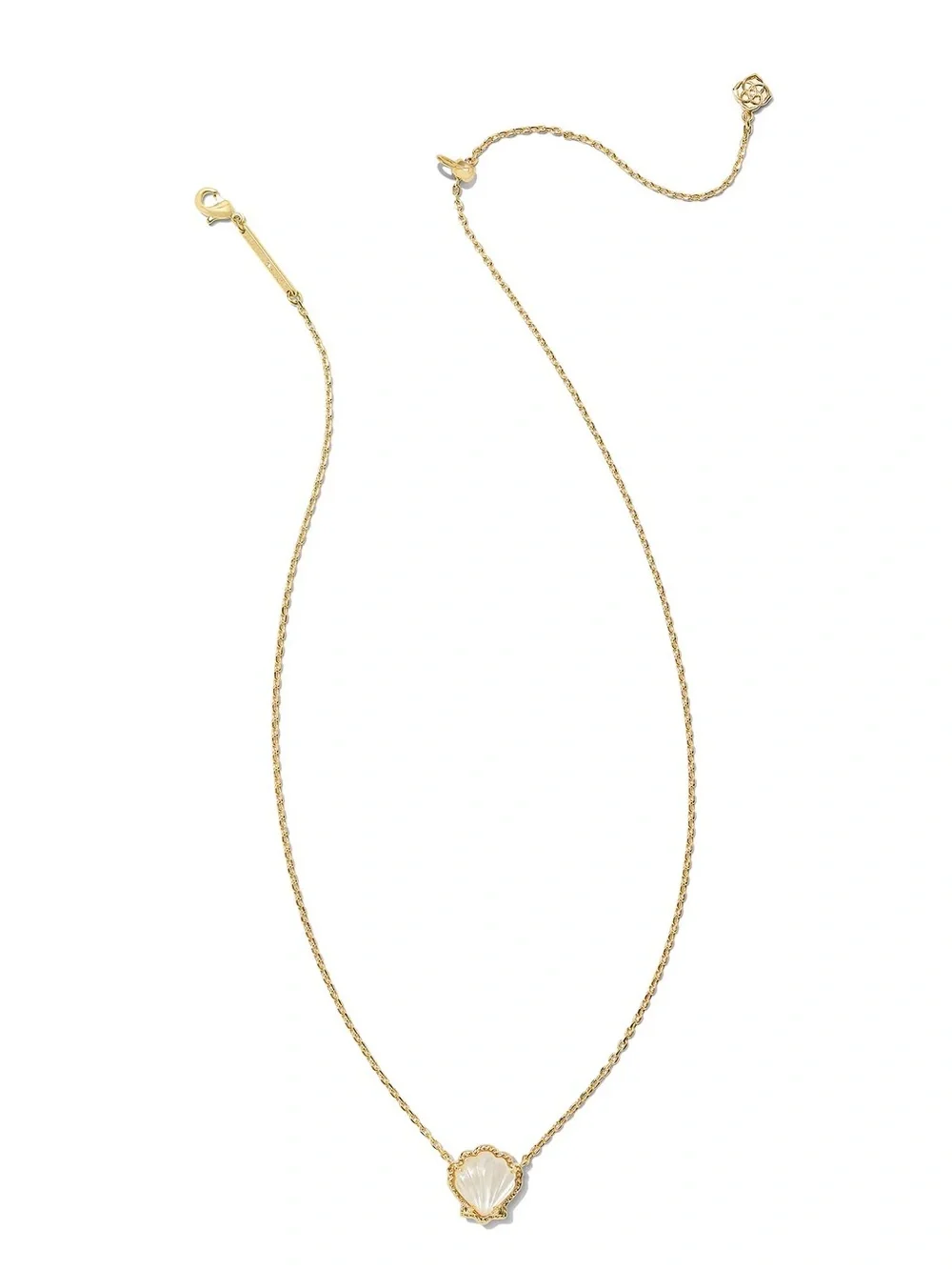 Kendra Scott Brynne Gold Shell Short Pendant Necklace in Ivory Mother-of-Pearl - Picture 2 of 4